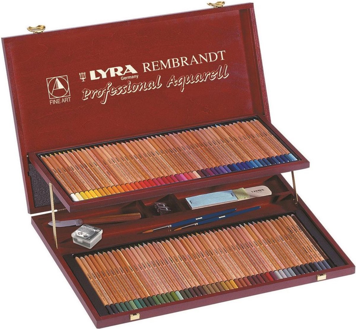 Thomson LYRA Rembrandt Aquarel houten koffer met 106 kleuren