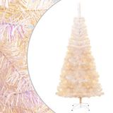 vidaXL Sapin de Noël artificiel avec embouts irisés 180 cm PVC blanc