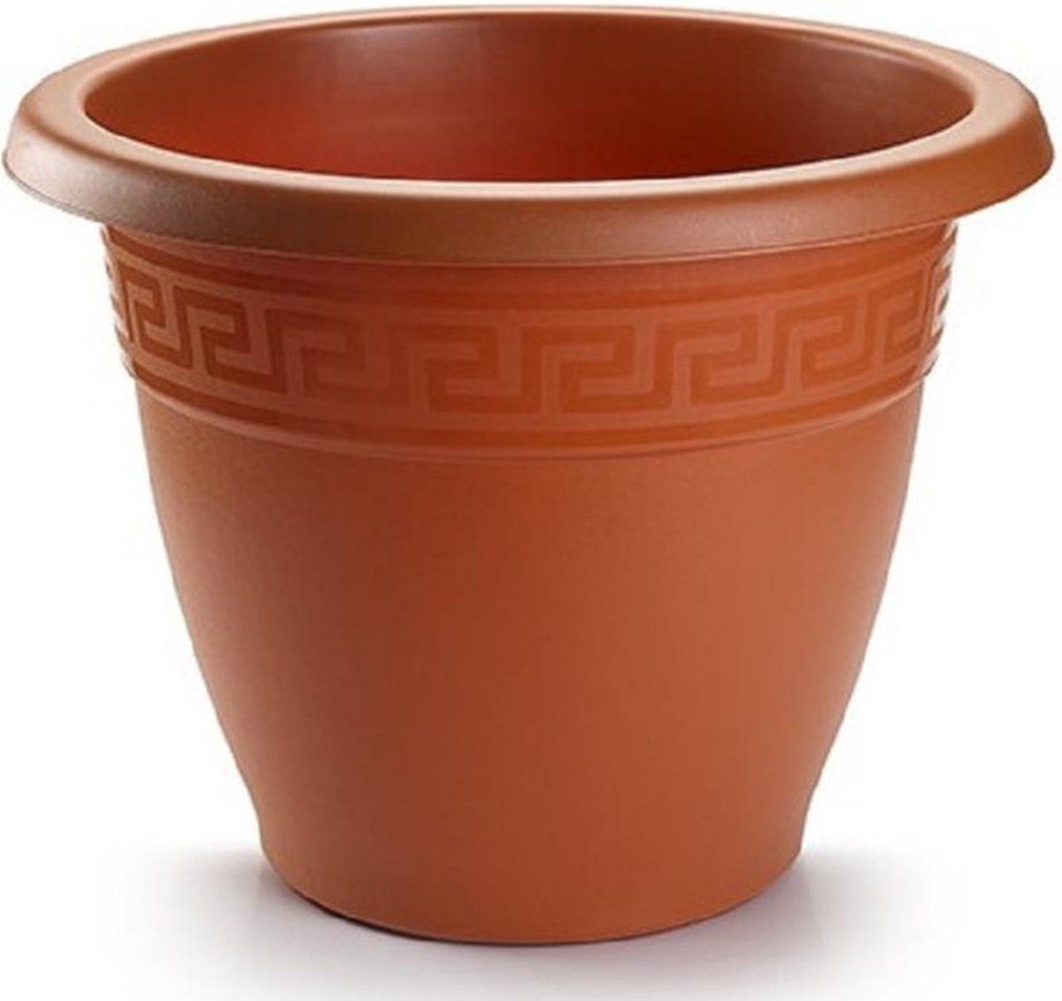 Forte Plastics Bloempot terra cotta rond diameter 25 cm - Bloemen/plantenbak/plantenpot van kunststof