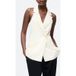 French Connection Sleek Tailored Halterneck Suit Waistcoat Classic Cream Taille: 14