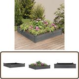 vidaXL Plantenbak verhoogd met voering 120x120x25 cm vurenhout grijs