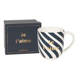 Draeger Paris Blauwe keramische mok "Je love you"