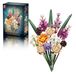 Esun Klemblokjes bloemen, set van 12 wilde bloemen, bloemenboeket, bouwstenen, 1190 stuks