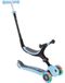 OEM 3-in-1 driewieler, loopfiets en scooter, opvouwbaar, met LED-wielen, pastelblauw