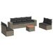 VidaXL 9-delige Loungeset met kussens, poly rattan, grijs