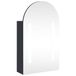 vidaXL Armoire de salle de bain avec miroir et LED courbé 42x13x70 cm gris