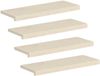 vidaXL - Trap - Tread - 4 - st - 80 - x - 30 - x - 2 - cm - Wit - Massief - Eikenhout