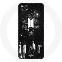 Maniacase Etui voor Xiaomi Redmi Note 11 4G BTS Handtekening leden Rm Jin Jimin V Suga Jungkook J-hope