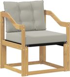 vidaXL - Buitensofa - Massief - Acacia - Hout - Wit - en - lichtgrijs
