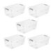 keeeper keepeer Opbergbak leo met deksel en wielen, 37 l, 59 x 38 x 24 cm, met clipsluiting, transparant, 5 stuks