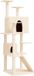 vidaXL Arbre à chat avec poteaux à gratter en sisal 153 cm crème