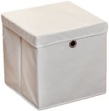 HI Opbergmand - grijs - 30 x 30 cm - polyester - met los deksel - inklapbaar