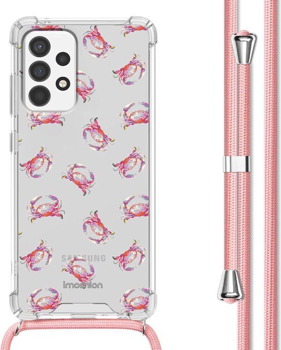 iMoshion Hoesje Samsung Galaxy A52 (4G/5G) / A52s - Crab Watercolor - Met Koord