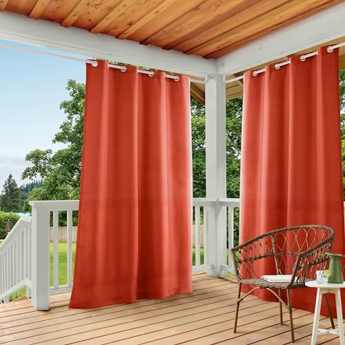 Exclusive Home Mecca Orange Polyester Curtains - 54 x 120 cm (Pair)