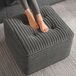 Fabulcozy Pouf Carré En Velours Côtelé, Repose-pieds Moelleux Et Confortable Avec Rembourrage En Mousse, Pouf D'Appoint Doux Et Duveteux Pour Le Salon, Gris
