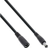 InLine DC verlengkabel | 5,5 x 2,1mm | zwart | 2 meter