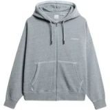 Superdry Essential Logo Overdyed Hoodie met Rits Dames Blauw