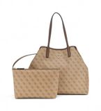 GUESS Eco Victtoria Large 2 In 1 Tote Shopper Latte Logo / Brown