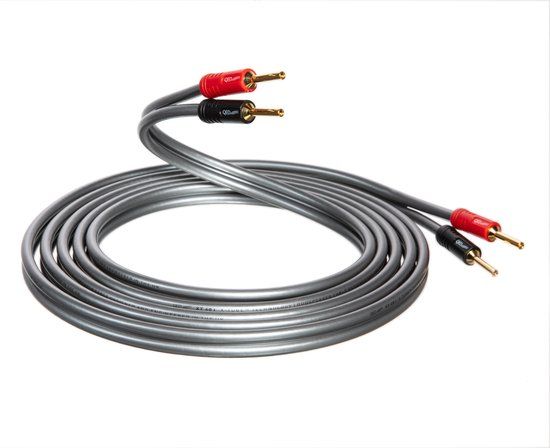 QED XT40i Speaker Cable - 2 x 3m with Banana Plugs - Grey