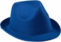 Merkloos Verkleed trilby hoedje - blauw - polyester - volwassenen - Carnaval hoed