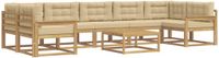 vidaXL Buiten bankenset 6 st Wit en Beige