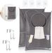 Merkloos Hanging Laundry Basket Wall Mounted Laundry Bags with Stainless Steel Hooks and Adhesive Hooks - Set of 2, Space Saving Solution for Bathroom Above Door (Grey)