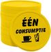 CombiCraft Consumptiemunten één consumptie Ø29mm geel - enkelzijdig bedrukt - 100 stuks