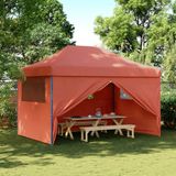 Prolenta Maison Exclusive Opvouwbare Partytent met Pop-up Systeem en 4 Zijpanelen, Terracotta Kleur