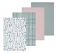 Sleepdown Weide bloemen bedrukte & wafel theedoeken 100% katoen half Panama - super absorberende luxe hotelkwaliteit keukenhanddoek - verpakking van 4 - wit - 46 cm x 65 cm
