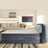 Intex Queen Ultra Plush Headboard Air Mattress with Built-in Pump - 203x152x46cm