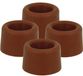 Benson Deurbuffers / deurstoppers rubbers - 4x - bruin - 23 x 23 mm - met schroefbevestiging