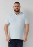 s.Oliver - Heren - Katoenen piqué polo met kledingstukverf - Lichtblauw - 4XL