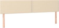 vidaXL Hoofdbord - 180x5x78/88 cm - Stof - Crèmekleurig