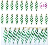 vidaXL Kerst Spiralvormige Bal 40 pcs Groen