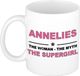 Bellatio Decorations naam cadeau mok - Annelies - Woman Myth Supergirl - koffiemok - 300 ml - collega - moederdag