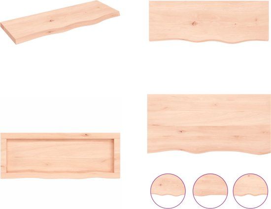 vidaXL Wandschap - 80x30x(2-4) cm - onbehandeld - massief eikenhout