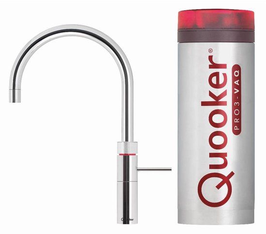 Quooker Fusion Round Kokendwaterkraan - C uitloop - PRO3 VAQ Reservoir - Chroom