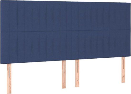 vidaXL Hoofdbord Blauw Stof 200x5x118/128 cm