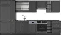 Vicco Fame-Line Complete keukeneenheid – 355 cm zonder werkblad Anthrazit-Gold Landhaus
