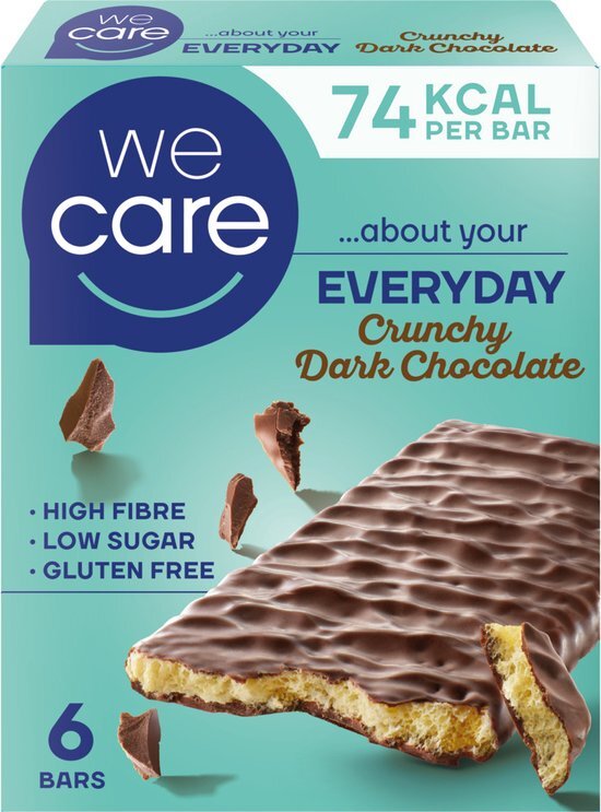 Weight Care Tussendoortje Maaltijdreep - pure chocolade - 6 stuks