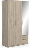 CBA Kledingkast Spectre 120cm Met Spiegel - Eik
