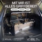 Trucky Aluminium kist met deksel Zilveren 85 liter Afsluitbaar