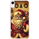 Apple iPhone XR pere noel vintage bedrukt siliconen hoesje