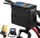 Sacoche de guidon de vélo avec support de téléphone - 21 x 10,5 x 18 cm - Étanche