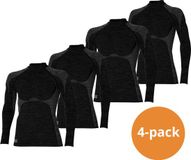 Heatkeeper Thermoshirt Lange Mouw Heren Premium 4-pack Zwart Melange-M