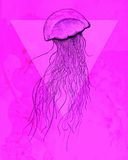 Komar Muurafbeelding | Jellyfish Pink | Poster, Afbeelding, Woonkamer, Slaapkamer, Decoratie, Kunstdruk | Zonder lijst | P078C-40x50 | Grootte: 40 x 50 cm