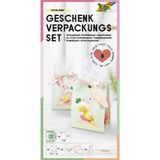 folia 48204 - EASTER BUNNY geschenkverpakking, inpakset voor koekjes, chocolaatjes en ander snoepgoed, met papieren zakjes, koordjes en labels