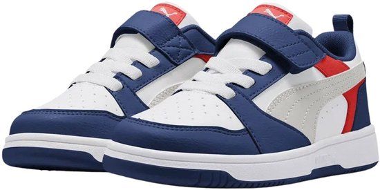 Puma Rebound V6 Lo AC+ PS Sneakers Junior Blauw-Wit-Rood