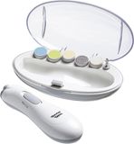 Tommee Tippee Elektrische baby-nagelvijltrimmer - op batterijen werkende nagelknipper voor baby's - met ledlicht en zes vijlkoppen voor nagels van baby's en volwassenen