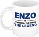 Bellatio Decorations naam cadeau mok - Enzo - man myth legend - koffiemok - 300 ml - collega - vaderdag